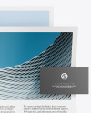 Two Pieces of Paper & Business Card Mockup