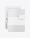 Two Pieces of Paper & Business Card Mockup