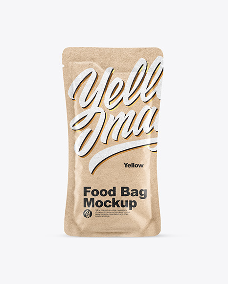 Download Kraft Food Bag With Dill Mockup In Bag Sack Mockups On Yellow Images Object Mockups PSD Mockup Templates