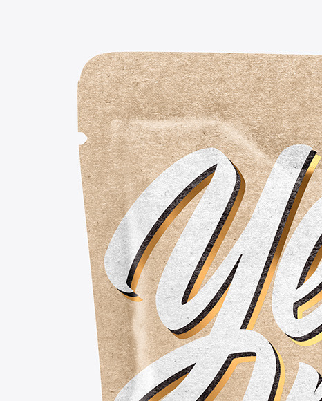 Kraft Food Bag With Dill Mockup In Bag Sack Mockups On Yellow Images Object Mockups