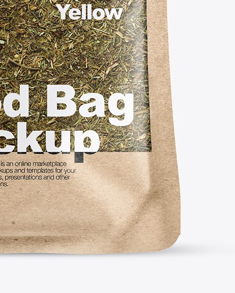 Download Kraft Food Bag With Dill Mockup in Bag & Sack Mockups on Yellow Images Object Mockups