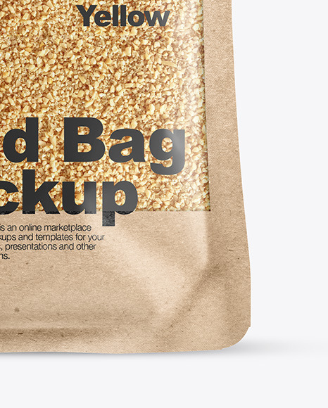 Download Kraft Food Bag With Nuts Mockup - Kraft Stand Up Pouch Mockup In Pouch Mockups On Yellow Images