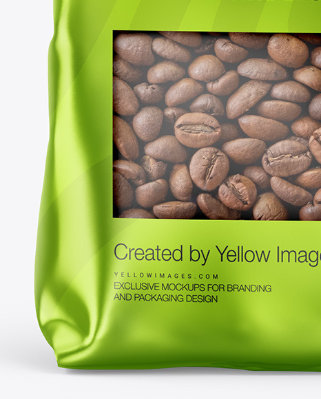 Download Metallic Stand Up Bag Mockup In Bag Sack Mockups On Yellow Images Object Mockups Yellowimages Mockups