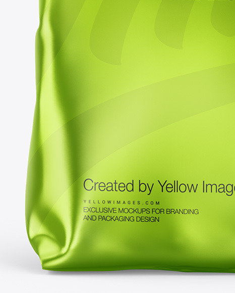 Download Metallic Stand Up Bag Mockup In Bag Sack Mockups On Yellow Images Object Mockups Yellowimages Mockups