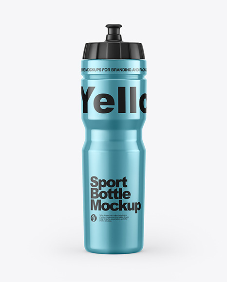 Metallic Sport Bottle Mockup in Bottle Mockups on Yellow ...