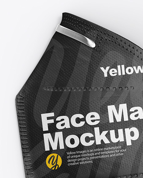 Face Mask Mockup In Apparel Mockups On Yellow Images Object Mockups