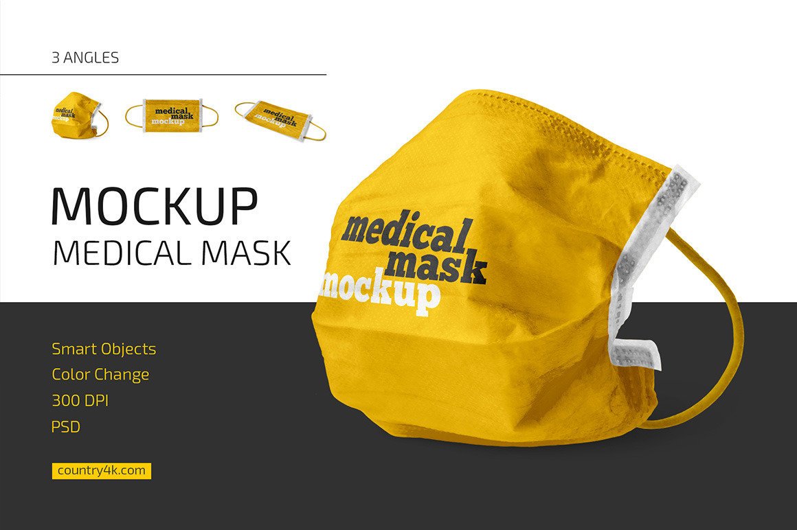 Download Face Mask Pouch Mockup PSD Mockup Templates