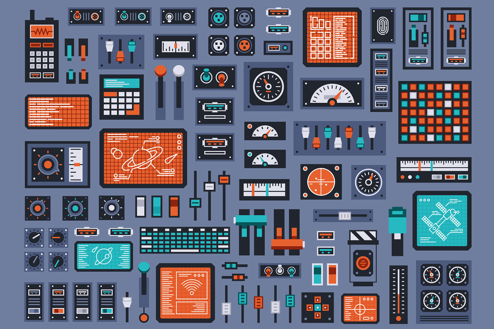 Control Panels Spaceship On Yellow Images Creative Store