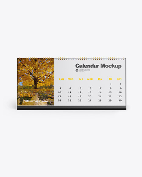 Desk Calendar Mockup In Stationery Mockups On Yellow Images Object Mockups