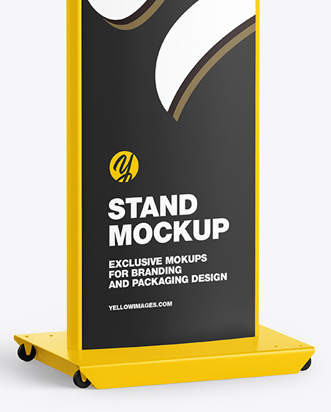 Download Plastic Stand Mockup In Indoor Advertising Mockups On Yellow Images Object Mockups Yellowimages Mockups