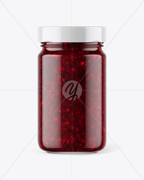 Clear Glass Jar With Cranberry Jam Mockup In Jar Mockups On Yellow Images Object Mockups