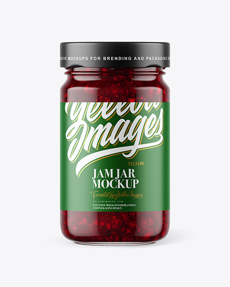 Download Clear Glass Jar With Pear Jam Mockup Yellow Author PSD Mockup Templates