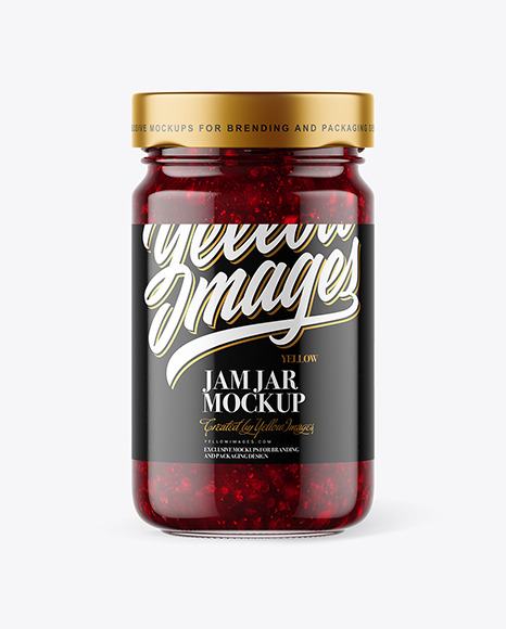 Download Clear Glass Jar With Cranberry Jam Mockup In Jar Mockups On Yellow Images Object Mockups PSD Mockup Templates