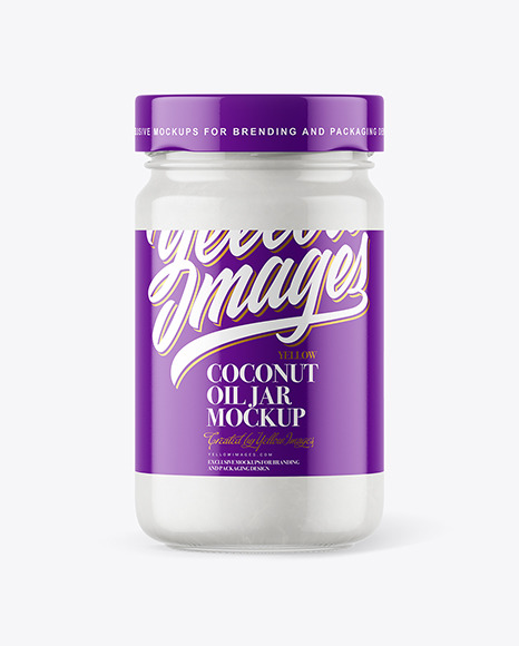 Clear Glass Jar with Coconut Oil Mockup