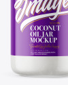 Clear Glass Jar with Coconut Oil Mockup