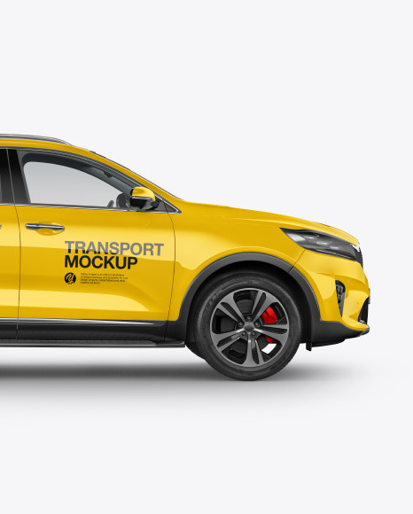 Download Crossover Suv Mockup Side View In Vehicle Mockups On Yellow Images Object Mockups PSD Mockup Templates