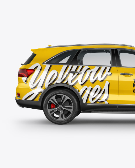 Download Crossover Suv Mockup Side View In Vehicle Mockups On Yellow Images Object Mockups PSD Mockup Templates