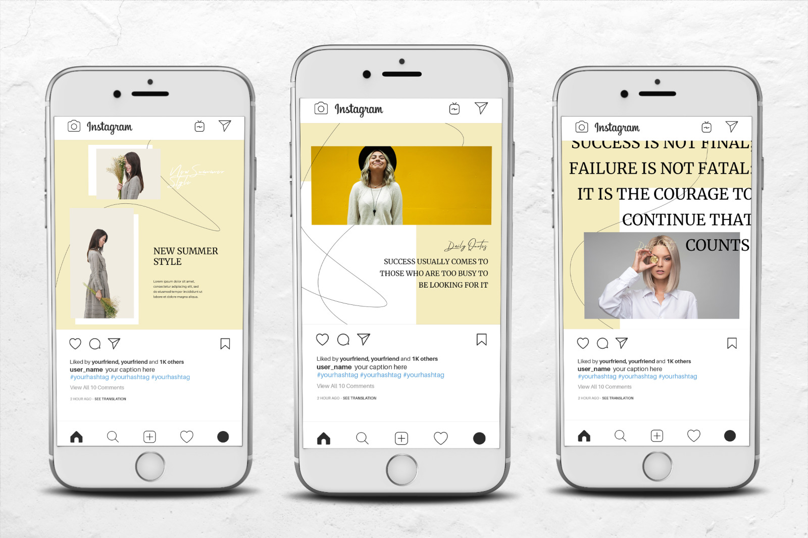 Download Instagram Banner Fashion In Social Media Templates On Yellow Images Creative Store PSD Mockup Templates