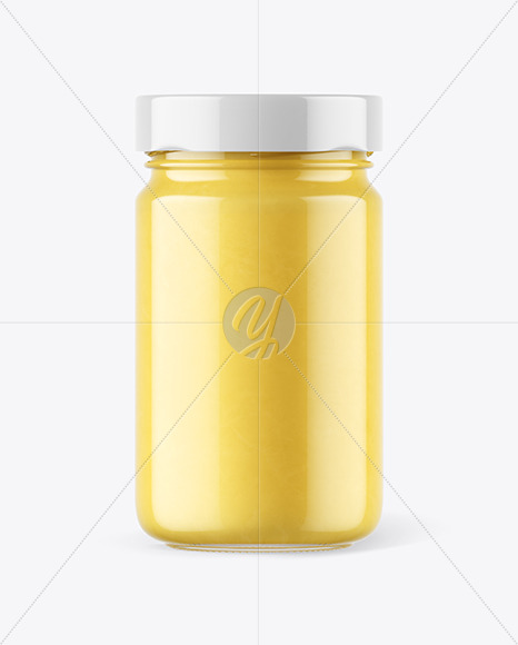 Download Clear Glass Jar With Ghee Clarified Butter Mockup In Jar Mockups On Yellow Images Object Mockups