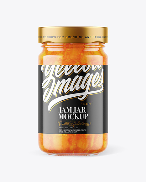 Download Clear Glass Jar With Apricot Jam Mockup In Jar Mockups On Yellow Images Object Mockups