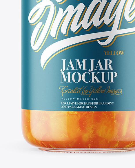 Download Clear Glass Jar With Apricot Jam Mockup In Jar Mockups On Yellow Images Object Mockups PSD Mockup Templates