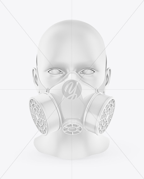 Download Respirator Mockup Front View In Apparel Mockups On Yellow Images Object Mockups PSD Mockup Templates