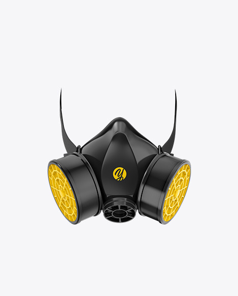 Download Respirator Mockup Front View In Apparel Mockups On Yellow Images Object Mockups PSD Mockup Templates