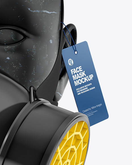 Download Respirator Mockup Front View In Apparel Mockups On Yellow Images Object Mockups PSD Mockup Templates