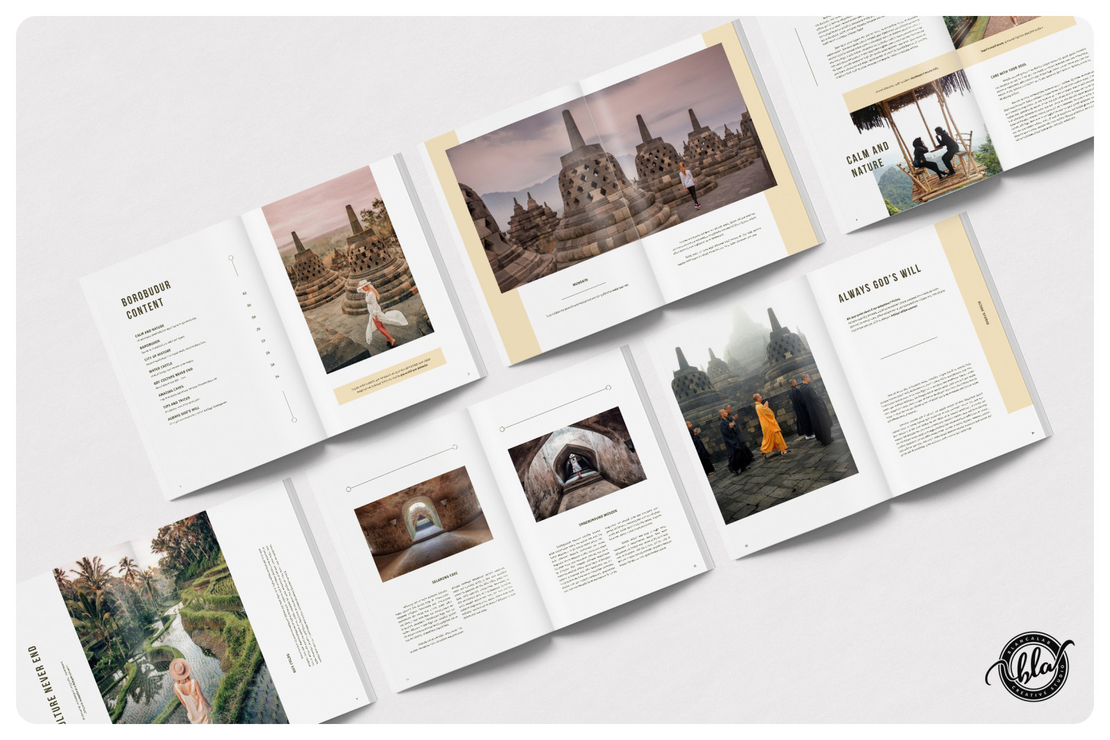 Borobudur Travel Magazine In Magazine Templates On Yellow Images Creative Store