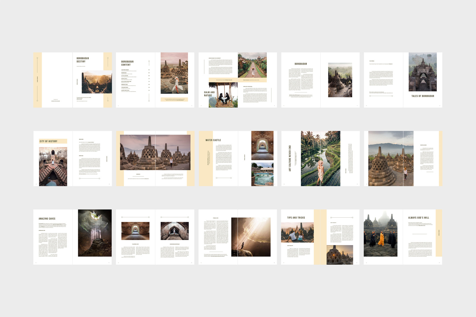 Borobudur Travel Magazine In Magazine Templates On Yellow Images Creative Store