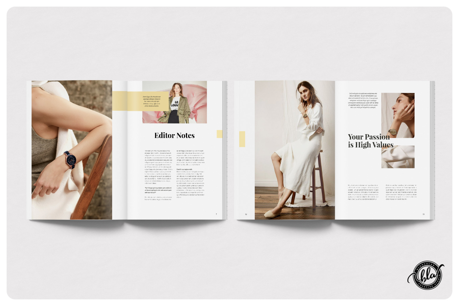 Hansley Fasion Magazine In Magazine Templates On Yellow Images Creative Store