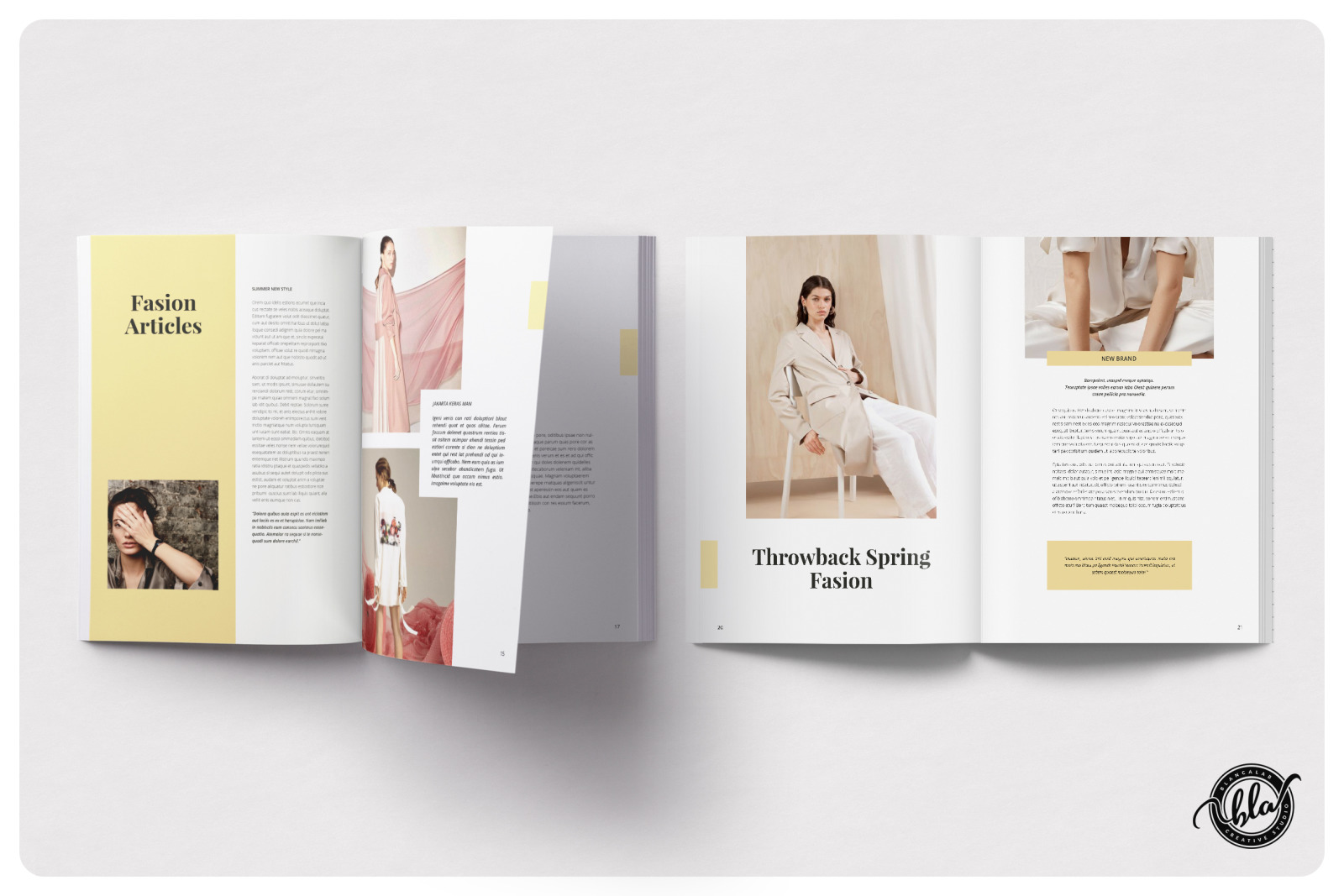 Hansley Fasion Magazine In Magazine Templates On Yellow Images Creative Store