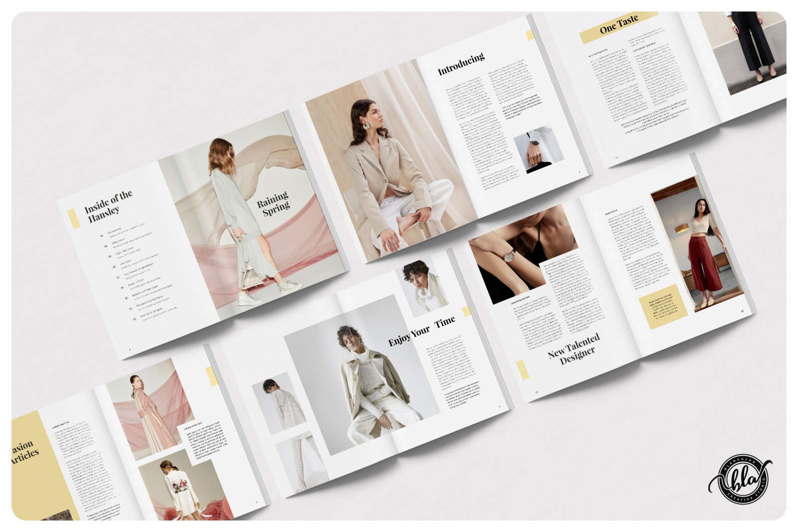 Hansley Fasion Magazine In Magazine Templates On Yellow Images Creative Store