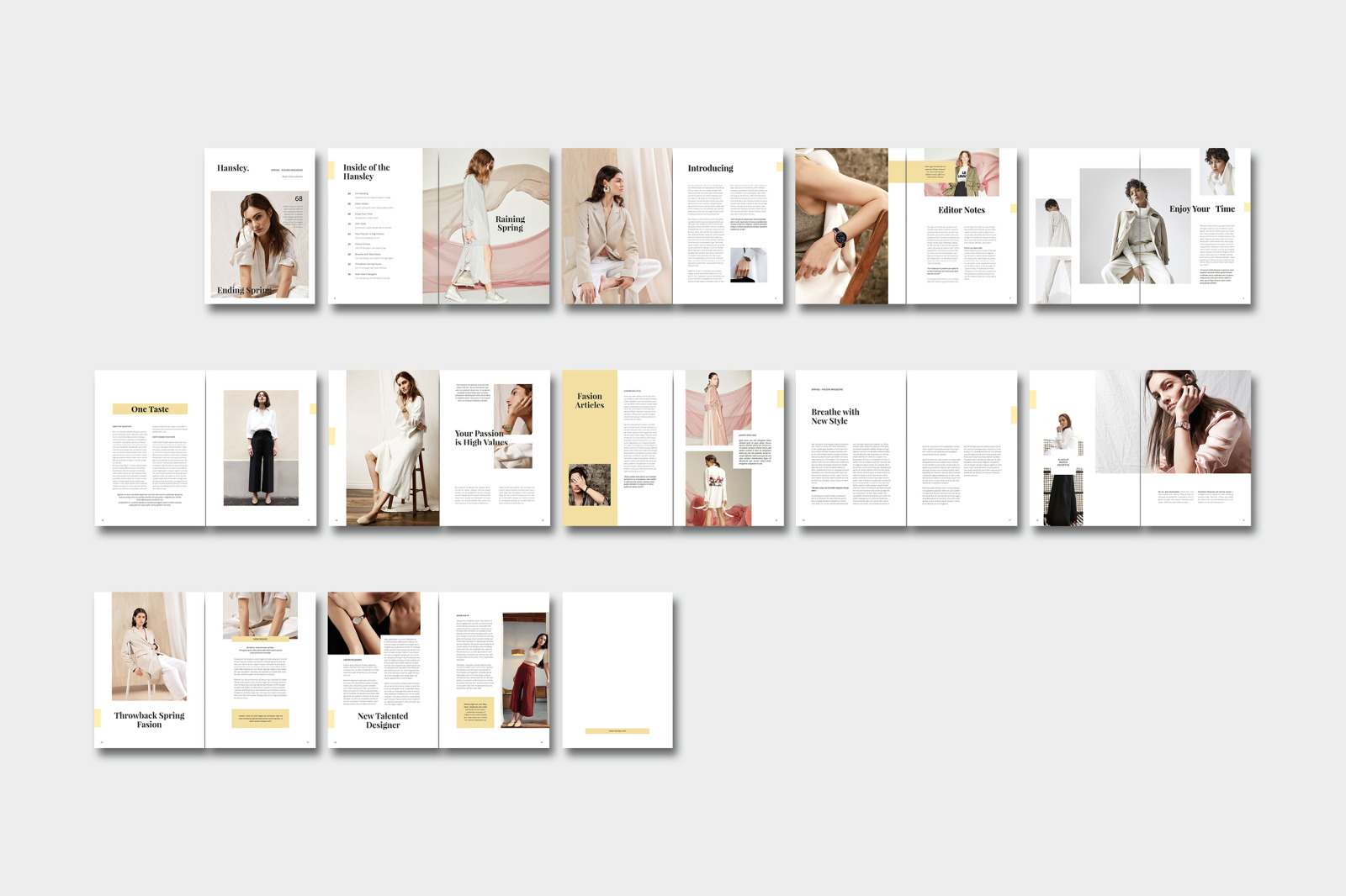 Hansley Fasion Magazine In Magazine Templates On Yellow Images Creative Store