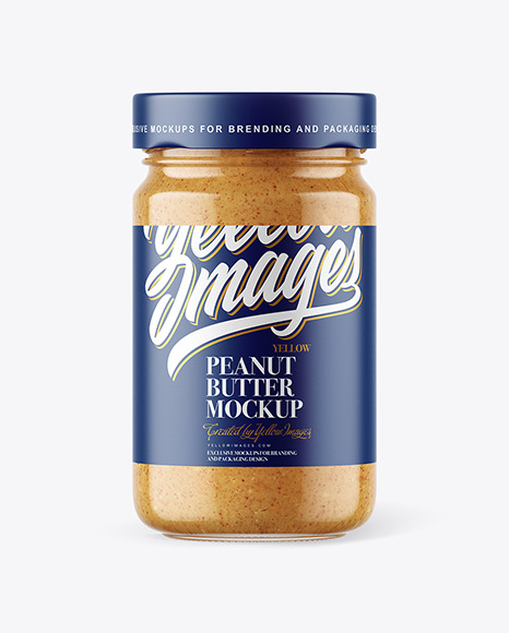 Download Clear Glass Jar With Crunchy Peanut Butter Mockup In Jar Mockups On Yellow Images Object Mockups PSD Mockup Templates