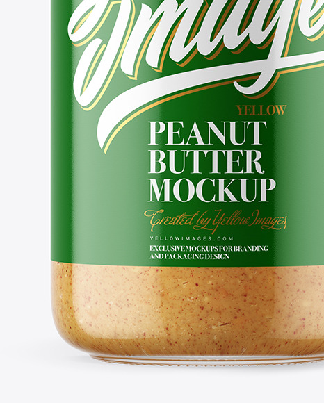 Download Clear Glass Jar With Crunchy Peanut Butter Mockup In Jar Mockups On Yellow Images Object Mockups Yellowimages Mockups