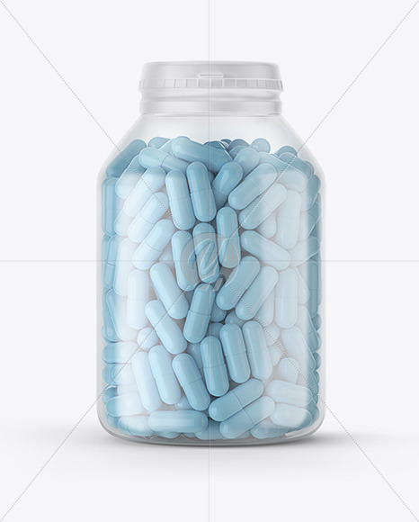 Download Blue Tablet Bottle Psd Mockup Yellowimages