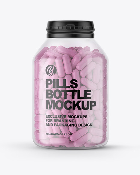 Download Frosted Pills Bottle Mockup Yellow Author Yellowimages Mockups