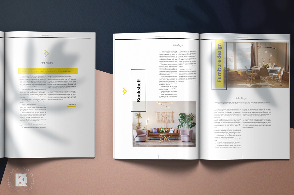 Magazine Template In Magazine Templates On Yellow Images Creative Store