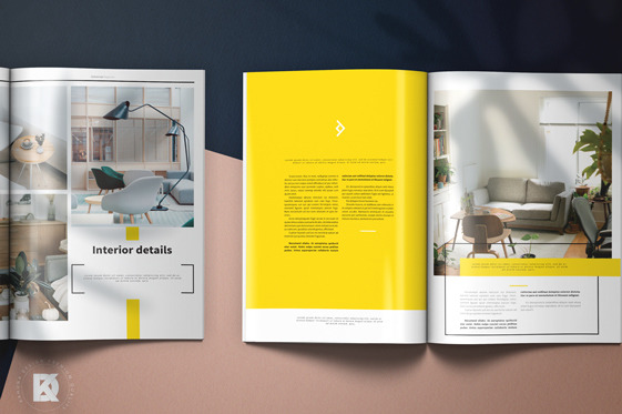 Magazine Template In Magazine Templates On Yellow Images Creative Store