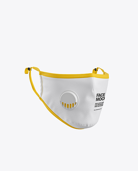 Face Mask With Valve Mockup In Apparel Mockups On Yellow Images Object Mockups