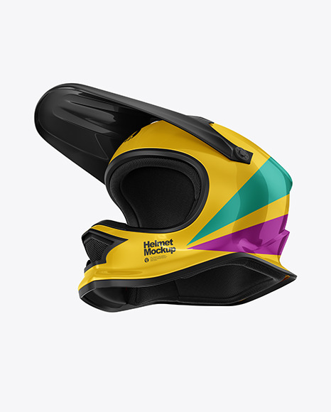 Download Motocross Helmet Mockup In Apparel Mockups On Yellow Images Object Mockups