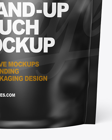 Download Matte Stand-up Pouch Mockup in Pouch Mockups on Yellow Images Object Mockups