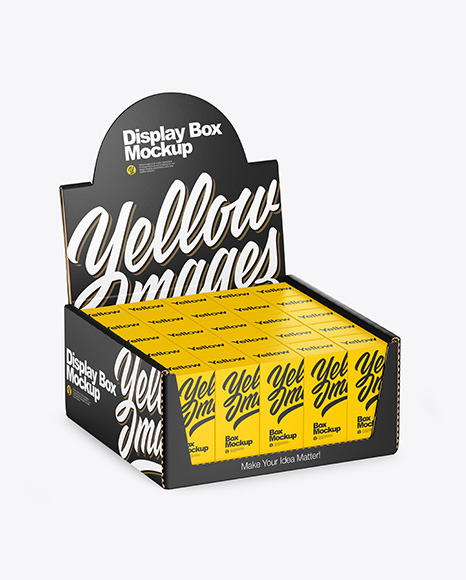 Download Display Box Boxes Mockup In Box Mockups On Yellow Images Object Mockups