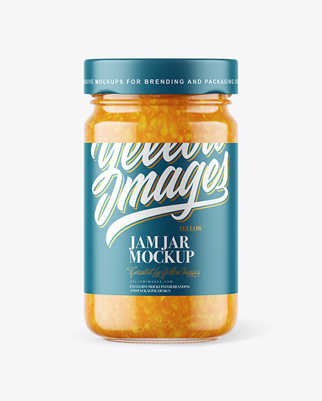 Download Clear Glass Jar With Orange Jam Mockup Yellow Author