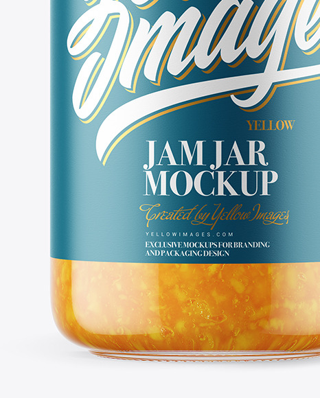 Download Clear Glass Jar With Orange Jam Mockup In Jar Mockups On Yellow Images Object Mockups PSD Mockup Templates