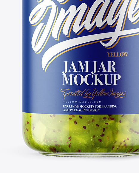 Download Clear Glass Jar With Kiwi Jam Mockup In Jar Mockups On Yellow Images Object Mockups PSD Mockup Templates