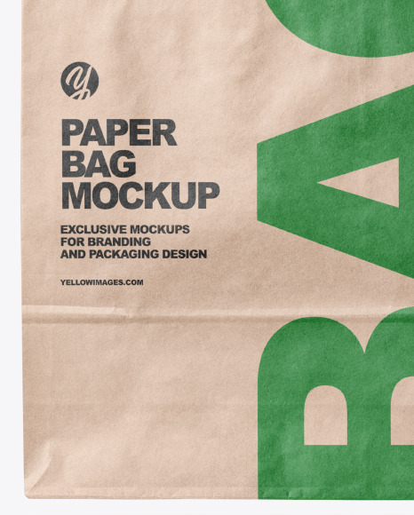 Hand W Paper Bag Mockup In Bag Sack Mockups On Yellow Images Object Mockups