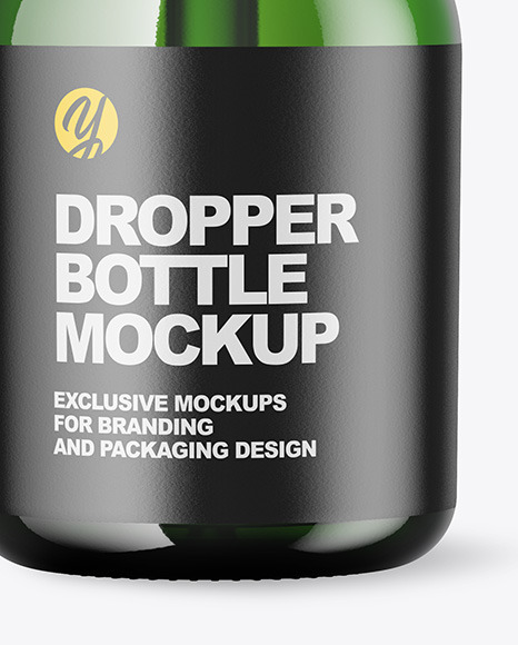 Green Dropper Bottle Mockup PSD #1