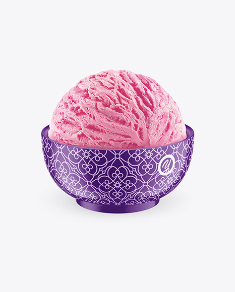 Ice Cream in a Glossy Bowl Mockup PSD #2